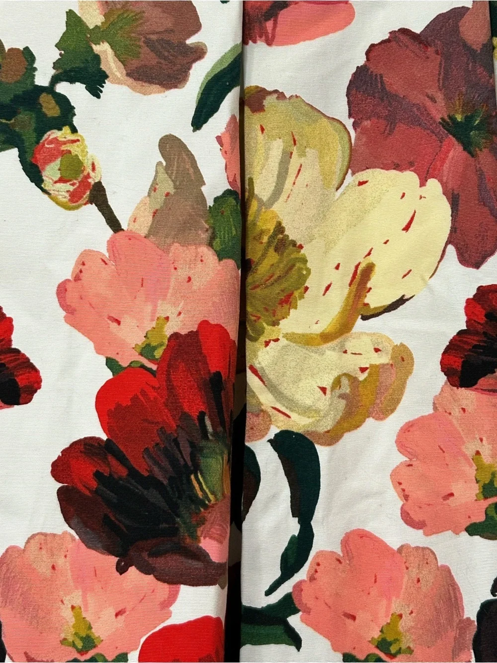 White House Black Market pleated poppy floral midi skirt